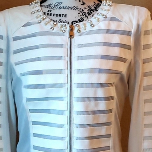 Vince Jackets & Blazers - VINCE OTTO Rhinestone Vegan-Leather Jacket 
